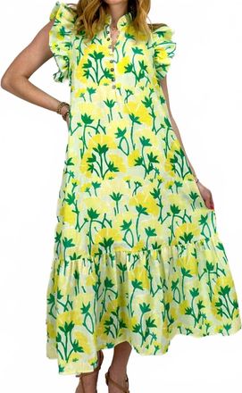 Entro Floral Print Flutter Sleeve Midi Dress In Multi