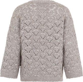 Fabiana Filippi Womens Crew Neck Sweater Grey Melange Nylon