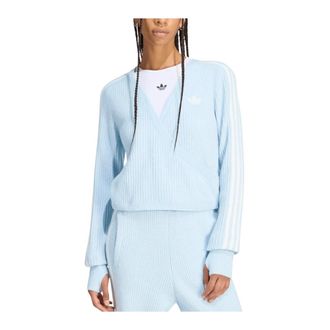 adidas Gebreide wikkelvest - Dames - Sportshirts - Blauw - M - Wol - Fitness