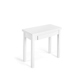 HERDASA Herdasa, Mesa De Cocina Extensible, Modelo Liv, En Melamina Y Metal, 77x80x40cm, Blanca