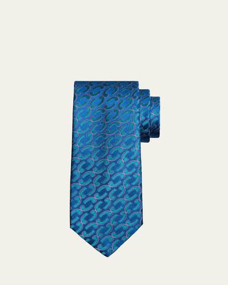 Charvet Mens Snorkel-Pattern Silk Tie