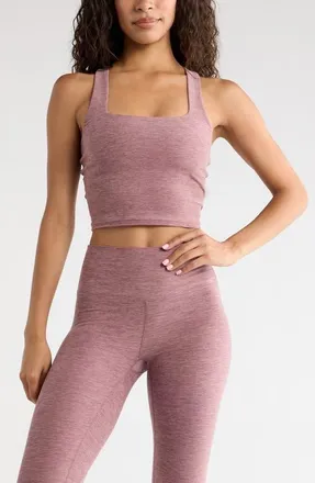 Zella Renew Crop Tank in Purple Shake Melange at Nordstrom, Size Xx-Large