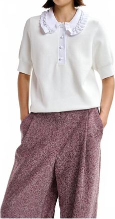 Essentiel Jewelry Embroidered Knit Polo In White