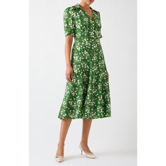 L.k. Bennett Sophie Wildflower Midi Dress in Green at Nordstrom Rack, Size 8 Us / 12 Uk