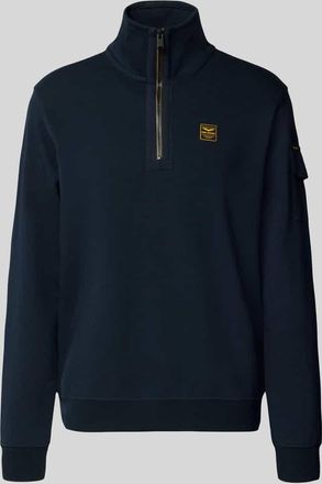 PME Legend Sweatshirt mit Troyer-Kragen und Label-Detail in Marine, Größe XXXL