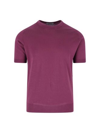 John Smedley Burgundy Kempton Sea Island Cotton T-shirt