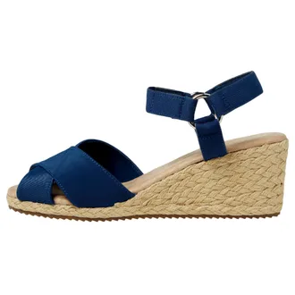 Anne Klein Esther Wedge Sandals Navy Stretch ESTH01F9-410 Womens