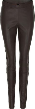 Notyz High-Waisted Leren Legging - Dames - Leggings - Bruin - L - Leer - Broeken