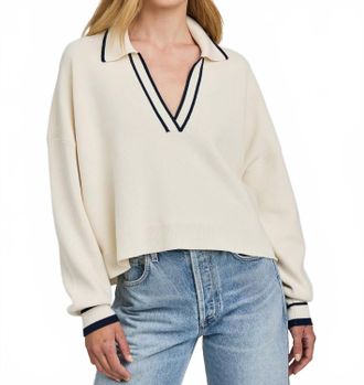 Gentle Fawn Tristan Pullover V Neck Sweater In Cream