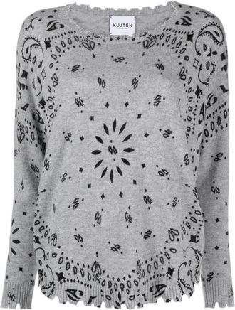 Kujten Kujten, Truien & Vesten, Dames, Grijs, M, Round-neck Truien
