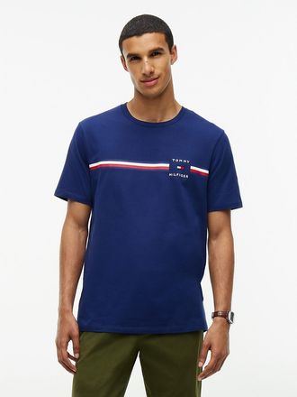 Tommy Hilfiger Mens Signature Stripe T-Shirt - Preppy Navy - XXL
