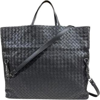 Bottega Veneta Pre-owned Intrecciato Tote Bag - Dames - Vintage Shopper - Zwart - ONE Size - Leer - Vintage