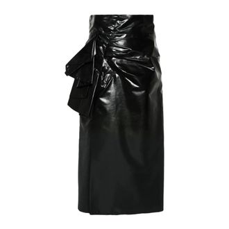 Maison Margiela Midi Skirts, female, Black, Size: L Midi Skirt with Side Pocket Detail