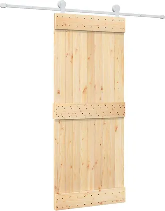 vidaXL Puerta Corredera Natural Y Blanco 85 X 210 Cm Vidaxl