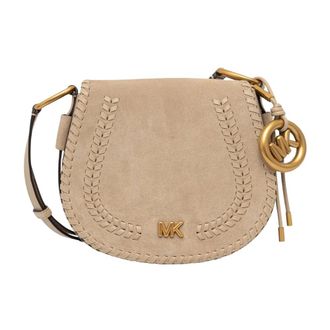 Michael Kors Borsa a sella media Josie in camoscio con impunture - - Bags - Donna - Marrone - ONE SIZE