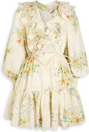 Alemais Alemais Juliette Embroidered Cotton Mini Dress - Cream - 14 (UK14 / L)