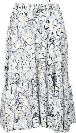 Attic and Barn White/Blue Cotton Patterned Skirt