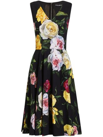 Dolce & Gabbana Charmeuse midi-jurk - Zwart