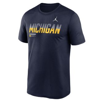 Nike Mens Michigan Sideline Legend Jordan Brand Dri-FIT College T-Shirt in Blue | 0JTI41SMWN-7SB
