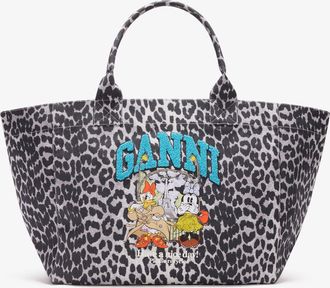 Ganni Silver Tote XXL with Minnie Mouse & Daisy Duck