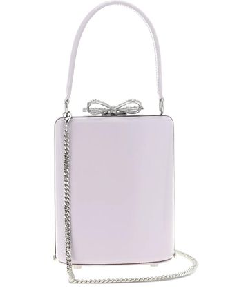 Self Portrait bow-embellished tote bag - women - Leather - One Size - Purple