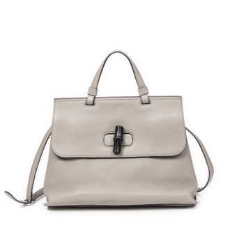 Gucci Pre-owned Womens Bamboo Daily Top Handle Shoulder Bag - Grey - One Size