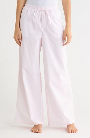 Abound Poplin Pajama Pants in Pink- White Stripe at Nordstrom Rack, Size X-Large