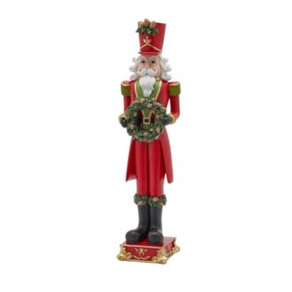 MondoViro Soldado navide&ntilde;o de resina con guirnalda, 60 cm de alto