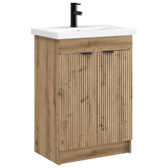 vidaXL Juego De Muebles De Ba&ntilde;o Roble Artisan 78,5 X 37,5 X 81 Cm Vidaxl