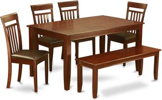 East West Furniture 6 PC Kitchen Table set with bench-Kitchen Table and 4 dinette chair and Bench