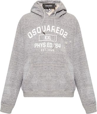 Dsquared2 Mens Dsquared2 Phys Ed Design Grey Marl Hoodie - Size: 38