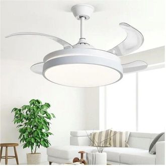 Trade Shop Trade Shop Traesio - Trade Shop - Plafoniera Moderna Led Con Ventilatore Soffitto Cambia 3 Luci Telecomando F7189