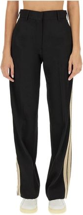 Palm Angels Knit Tape Suit Pants - Dames - Straight fit broeken - Zwart - S - Katoen - Broeken