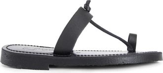 K.Jacques Flip Flops, female, Black, 4 UK, Hevea Leather Sandals with Ankle Strap