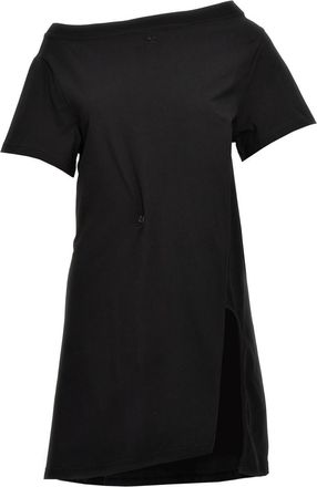 Courr&egrave;ges Black Logo embroidery dress