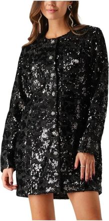 Second Female Flakes Jurk - Dames - Korte kleedjes - Zwart - M - Polyester - Kleedjes