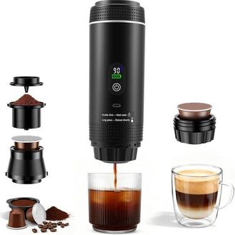 No Brand Cafetera Nueva 2026, Mini Cafetera 3 En 1, Cafetera Port&aacute;til, Compatible Con C&aacute;psulas/caf&eacute; Molido, 80 Ml, Extracci&oacute;n En Fr&iacute;o/caliente, Negra