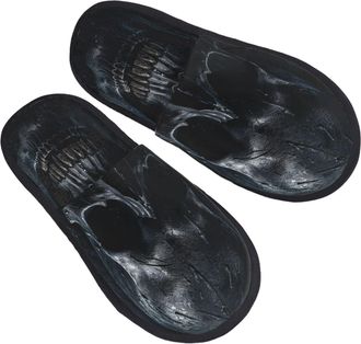 Generic DHGJHGN Black Skull1 Print Slippers For Women And Men,Warm Comfortable For Home And Travel