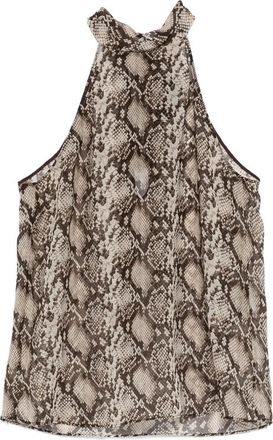 Nili Lotan Snake-pattern Halter-neck Top
