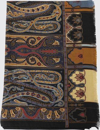 Etro Sciarpa rettangolare in lana e seta con stampa Paisley e bordi sfrangiati