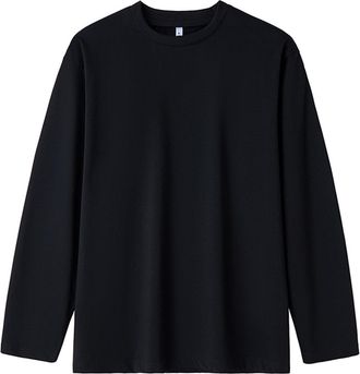 Generic Long Sleeve Tee Shirt for Men Basic Blouse Fashion Spring and Summer Casual Long Sleeved Round Neck Solid Color T Shirt Top for Indoor Outdoor Sports 