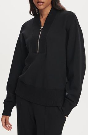 Varley Sally Half Zip Sweatshirt in Black at Nordstrom, Size Xx-Small