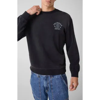 Guess Vintage Collegiate Sweatshirt in Jet Black Multi at Nordstrom, Size Xx-Large