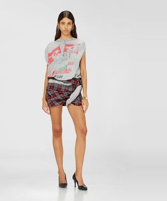 Diesel Playsuit in jersey and check wool - Jumpsuits - Woman - Multicolor