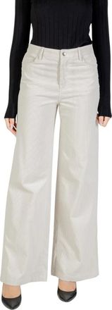 Liu Jo Elegante Palazzo Broek - Dames - Wijde Broeken - Beige - S - Katoen - Broeken