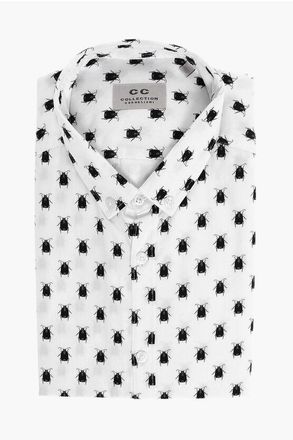 Corneliani CC COLLECTION Short-sleeved SCARAB Shirt with Button-down Co size 39