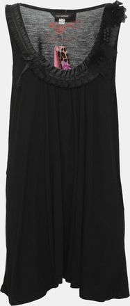 Anna Scholz Black Pleated Details Jersey Sleeveless Top