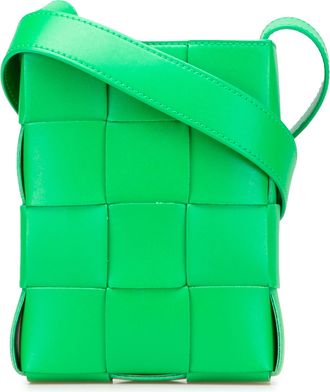 Bottega Veneta Cassette Schoudertas Gevlochten Leer