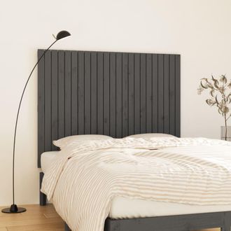 vidaXL Cabecero De Cama De Pared Madera Maciza Pino Gris 146,5x3x110cm Vidaxl