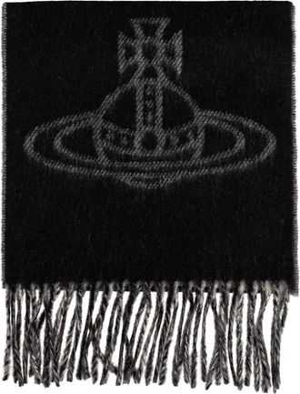 Vivienne Westwood Orb sjaal met franje - Zwart